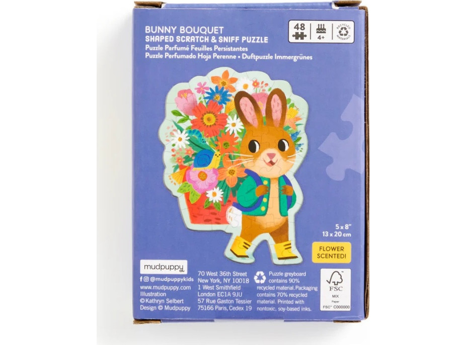 Mudpuppy Puzzle s blahopřáním Zajíček s kyticí