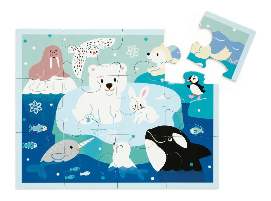 Mudpuppy Puzzle v taštičce Lední přátelé 12 dílků