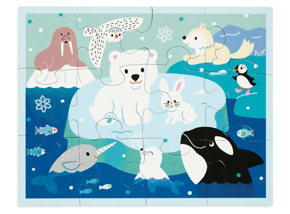 Mudpuppy Puzzle v taštičce Lední přátelé 12 dílků