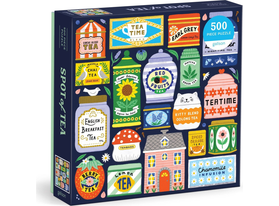 GALISON Čtvercové puzzle Sbírka čajů 500 dílků