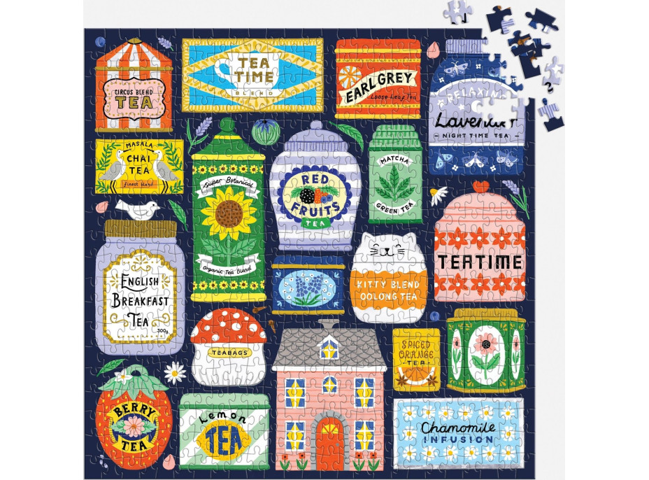 GALISON Čtvercové puzzle Sbírka čajů 500 dílků