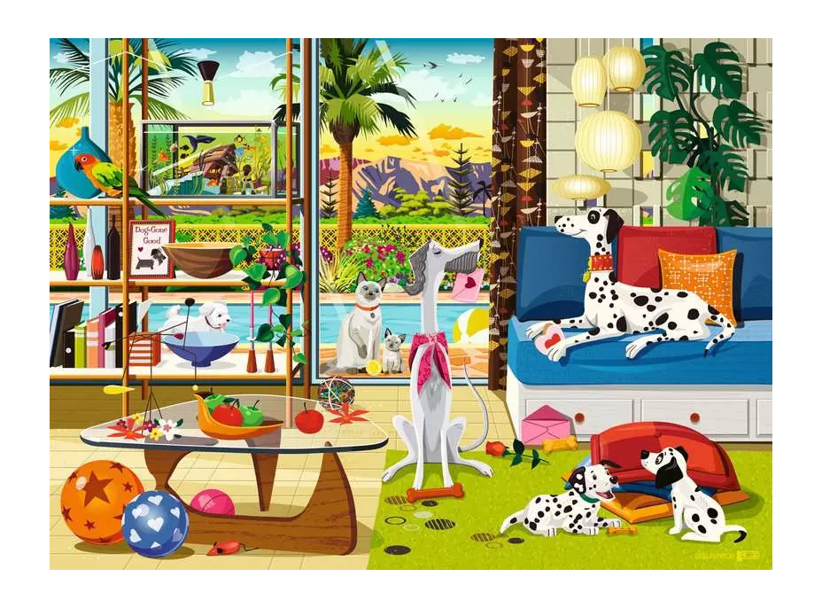 RAVENSBURGER Domácí mazlíčci z Palm Springs 500 dílků
