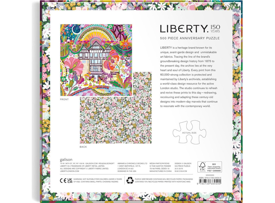 GALISON Oboustranné puzzle Liberty: 150. výročí 500 dílků