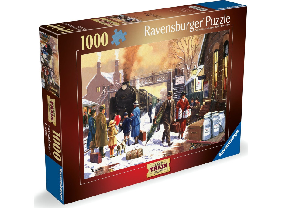 RAVENSBURGER Puzzle Lokomotiva v bílém ruchu 1000 dílků