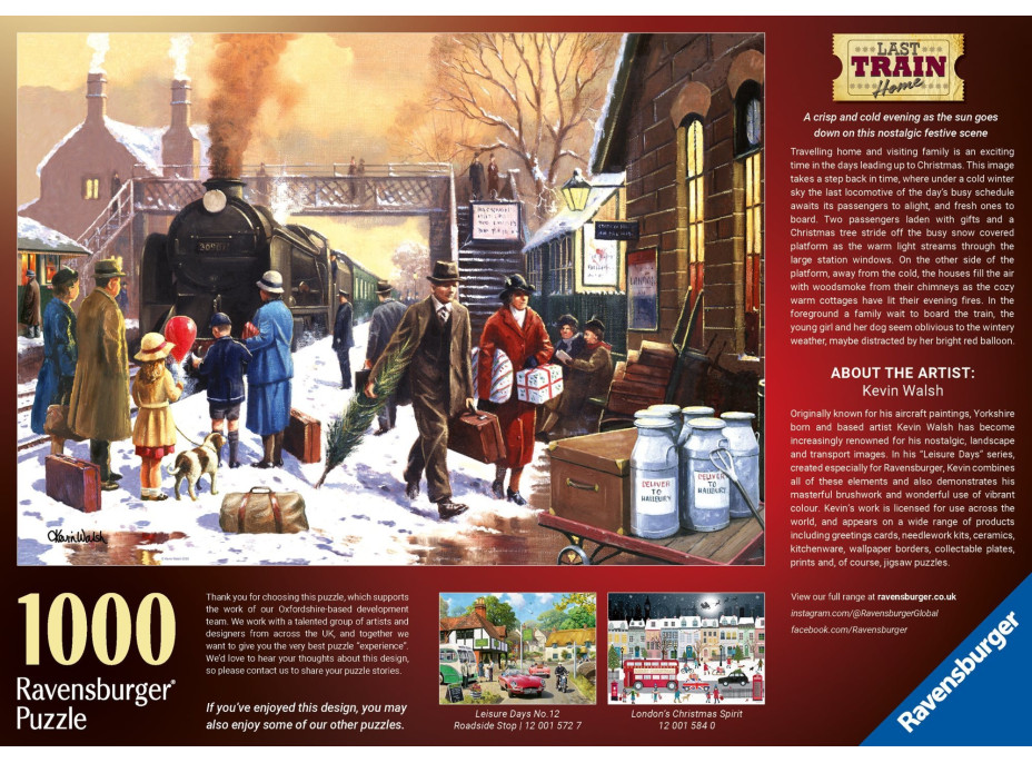RAVENSBURGER Puzzle Lokomotiva v bílém ruchu 1000 dílků