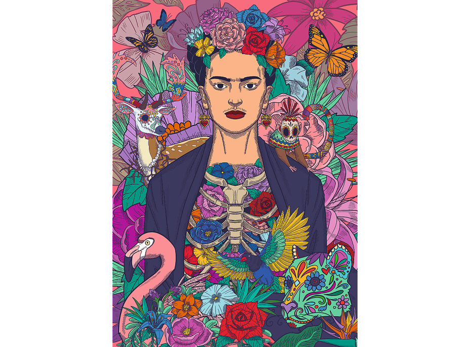TREFL Puzzle Premium Plus Frida Kahlo: Rozkvetlá duše 1000 dílků