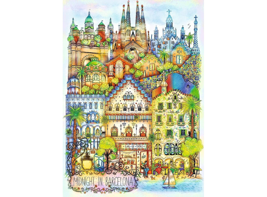 TREFL Puzzle Premium Plus Půlnoc v Barceloně 1000 dílků