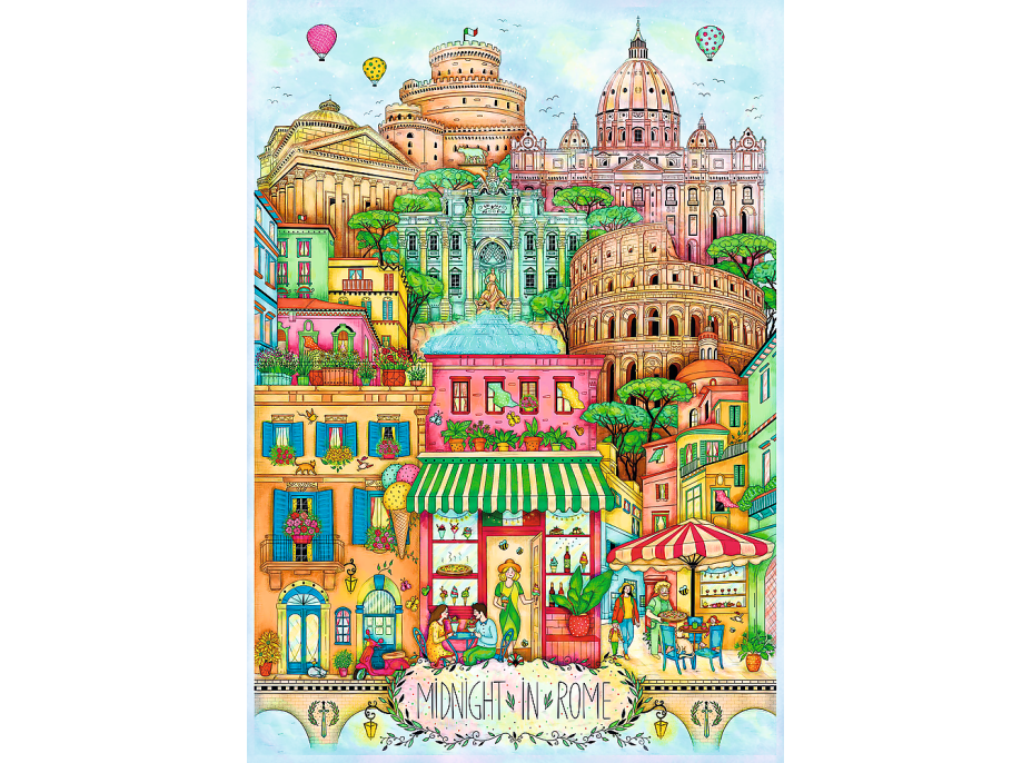 TREFL Puzzle Premium Plus Půlnoc v Římě 1000 dílků