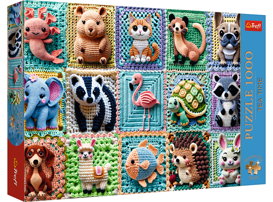 TREFL Puzzle Premium Plus Háčkovaná zvířátka 1000 dílků