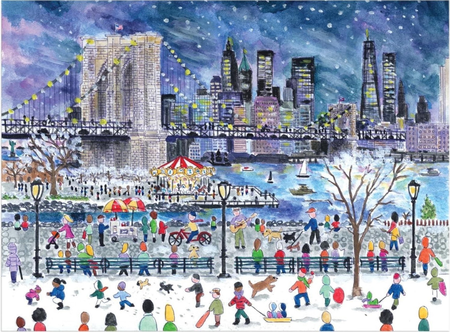GALISON Puzzle Sněhová bouře nad New Yorkem 1000 dílků