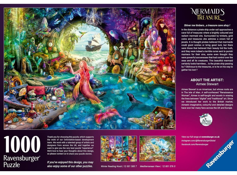 RAVENSBURGER Puzzle Tajemný poklad mořské panny 1000 dílků