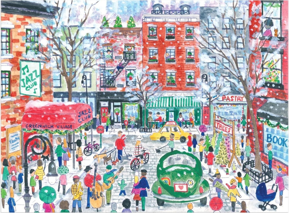 GALISON Puzzle Vánoce v Greenwich Village 1000 dílků