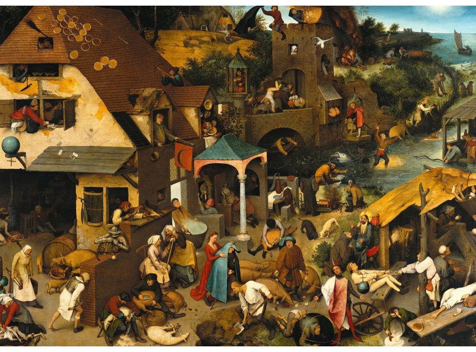 GRAFIKA Puzzle Vlámská přísloví a Sčítání lidu v Betlémě 2x500 dílků