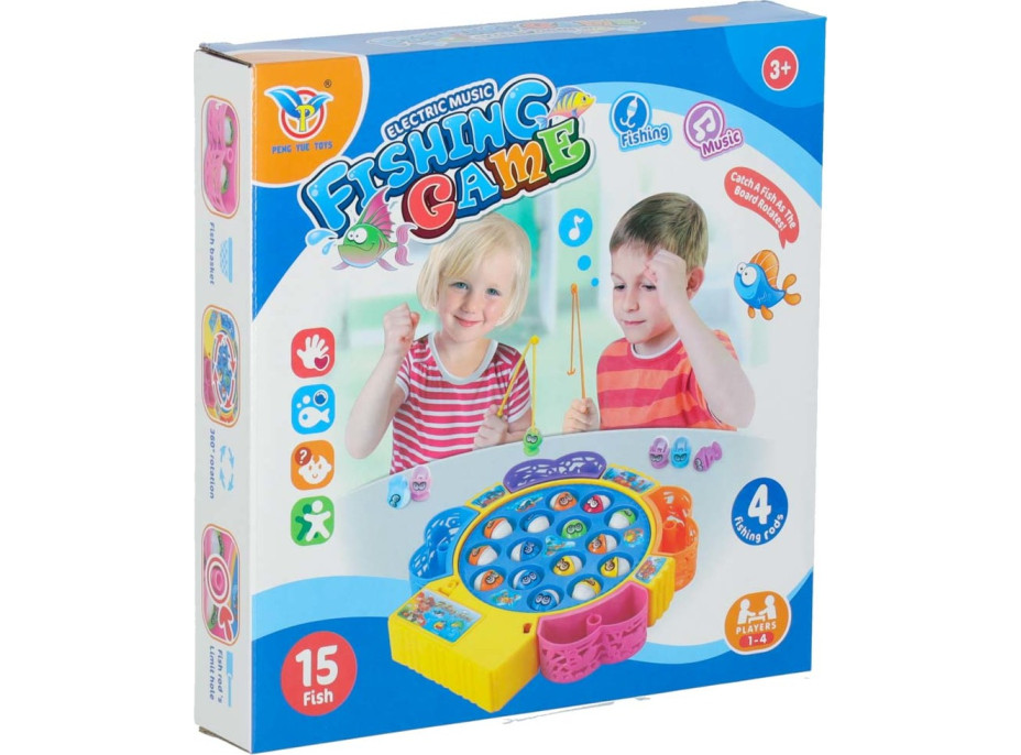 Rodinná hra Lovení rybiček - 15 ryb + 4 pruty