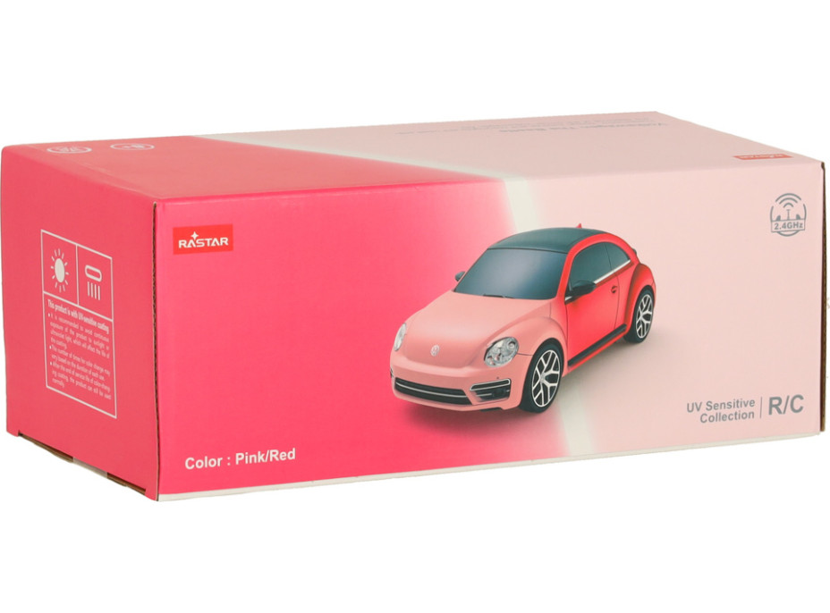 RC auto 1:24 Volkswagen Beetle-UV růžové