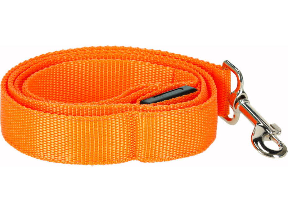 LED svítící vodítko pro psy 2,5x120 cm - oranžové