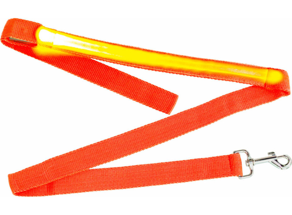 LED svítící vodítko pro psy 2,5x120 cm - oranžové