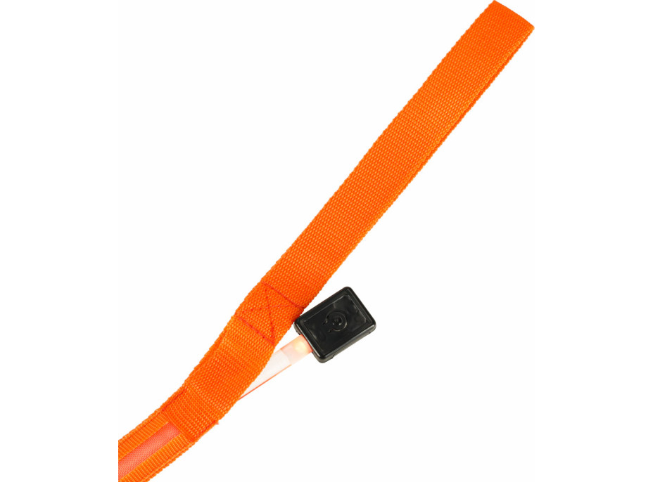 LED svítící vodítko pro psy 2,5x120 cm - oranžové