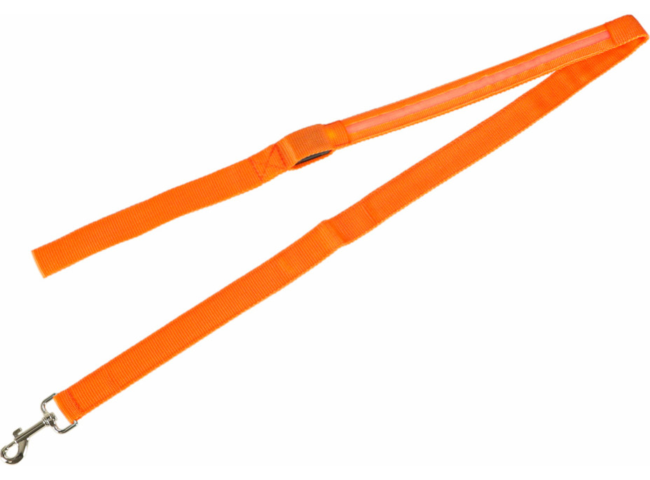 LED svítící vodítko pro psy 2,5x120 cm - oranžové