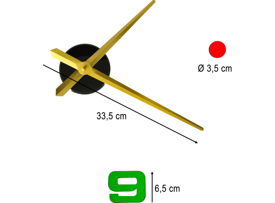 Samolepicí nástěnné hodiny 80-90 cm - barevné - 4 číslice