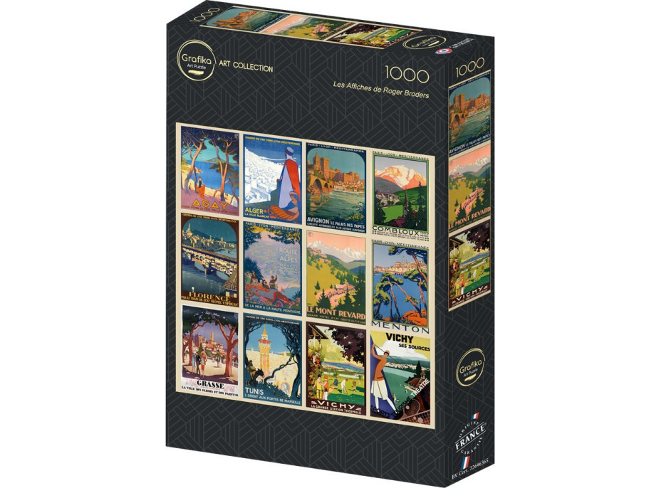 GRAFIKA Čtvercové puzzle Plakáty z Roger Broders 1000 dílků