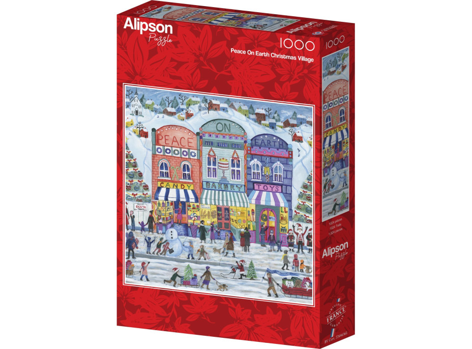 ALIPSON Čtvercové puzzle Vánoční vesnička Mír na Zemi 1000 dílků