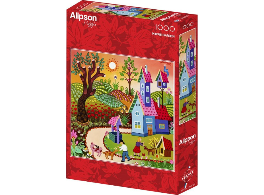 ALIPSON Čtvercové puzzle Zahrada s máky 1000 dílků