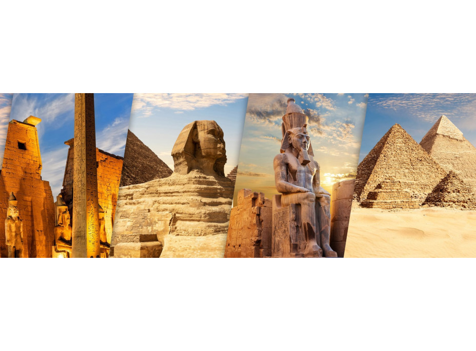 BLUEBIRD Panoramatické puzzle Objevte Egypt – Luxor a Gíza 1000 dílků