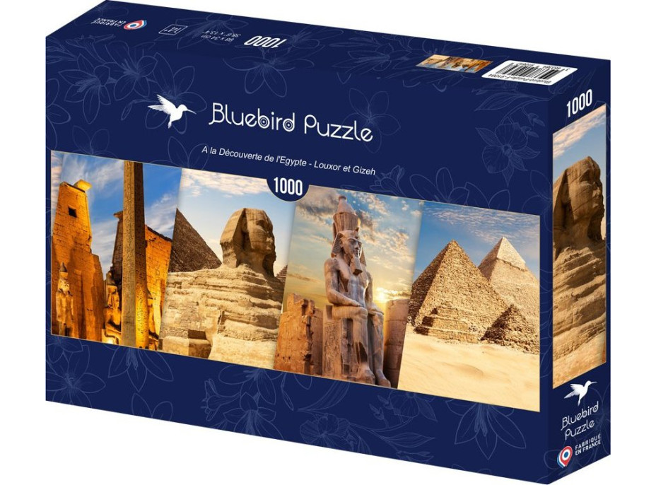 BLUEBIRD Panoramatické puzzle Objevte Egypt – Luxor a Gíza 1000 dílků