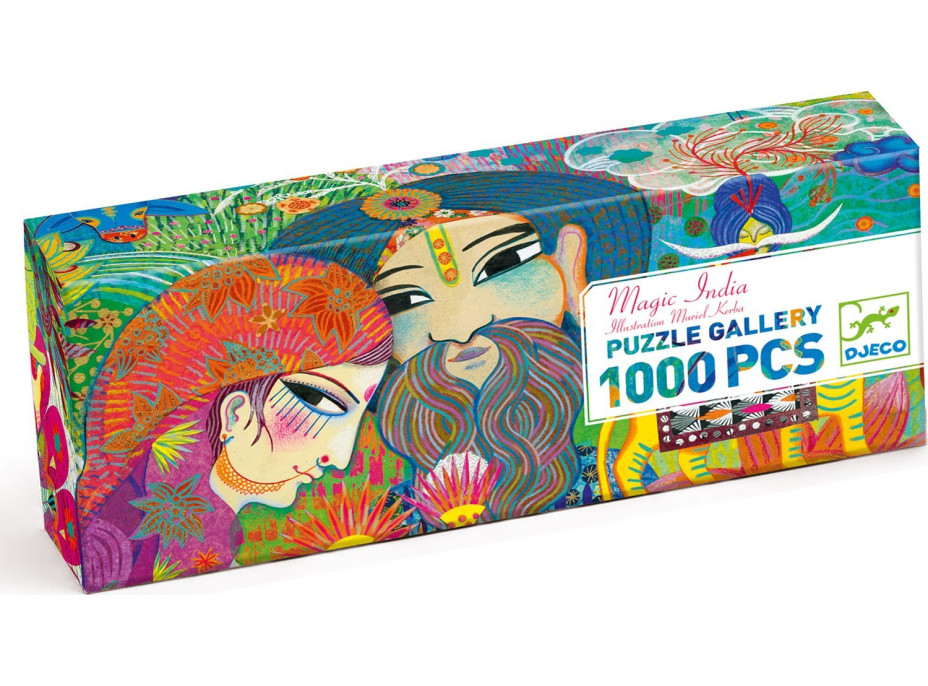 DJECO Panoramatické puzzle Kouzelná Indie 1000 dílků