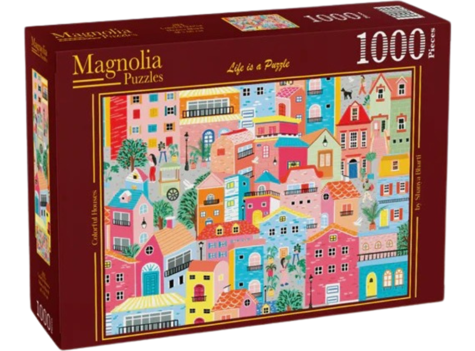 MAGNOLIA Puzzle Barevné domy 1000 dílků