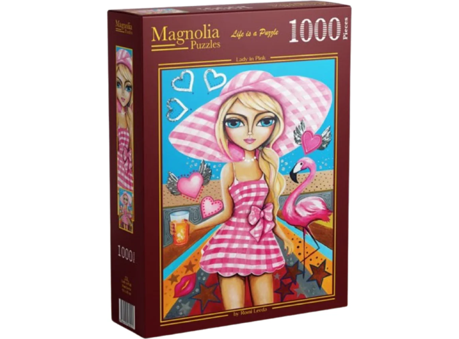 MAGNOLIA Puzzle Dáma v růžovém 1000 dílků