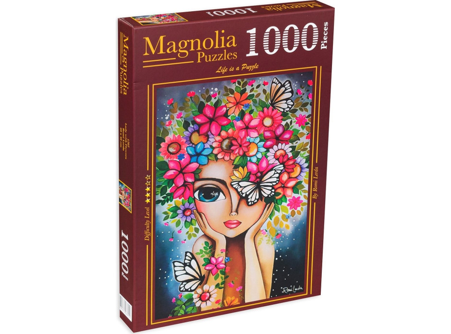 MAGNOLIA Puzzle Dívka s květinami 1000 dílků