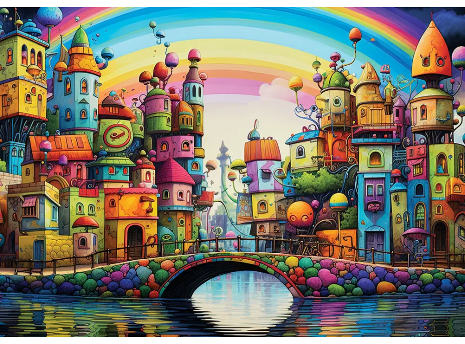 YAZZ Puzzle Duhové město 1000 dílků