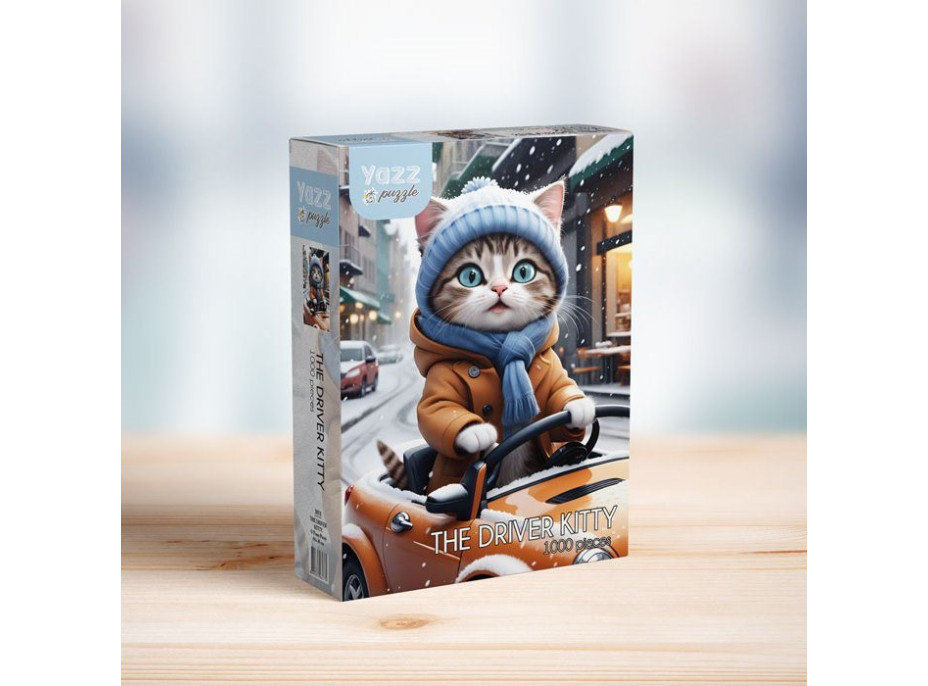 YAZZ Puzzle Kočičí řidič 1000 dílků