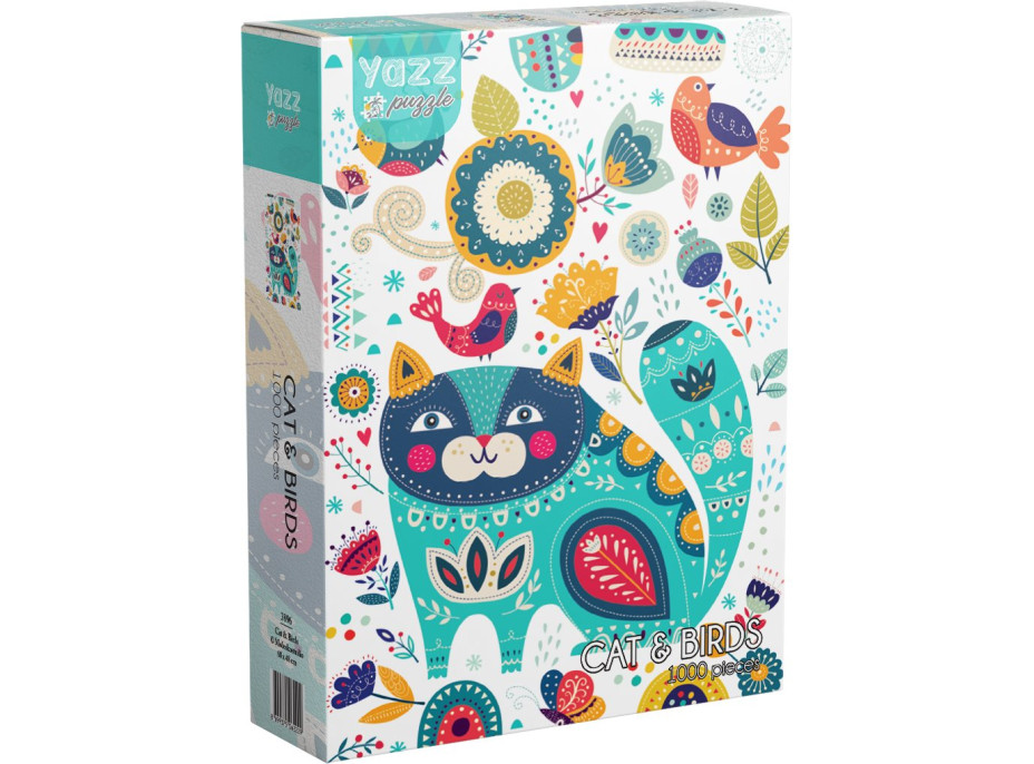 YAZZ Puzzle Kočka a ptáčci 1000 dílků