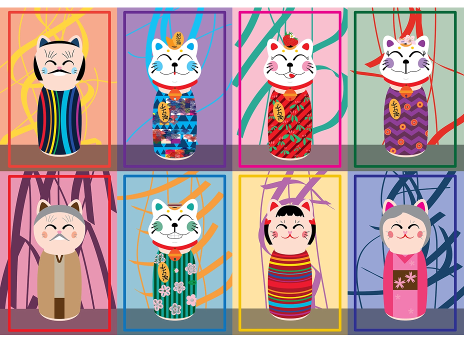 YAZZ Puzzle Maneki Kokeshi 1000 dílků