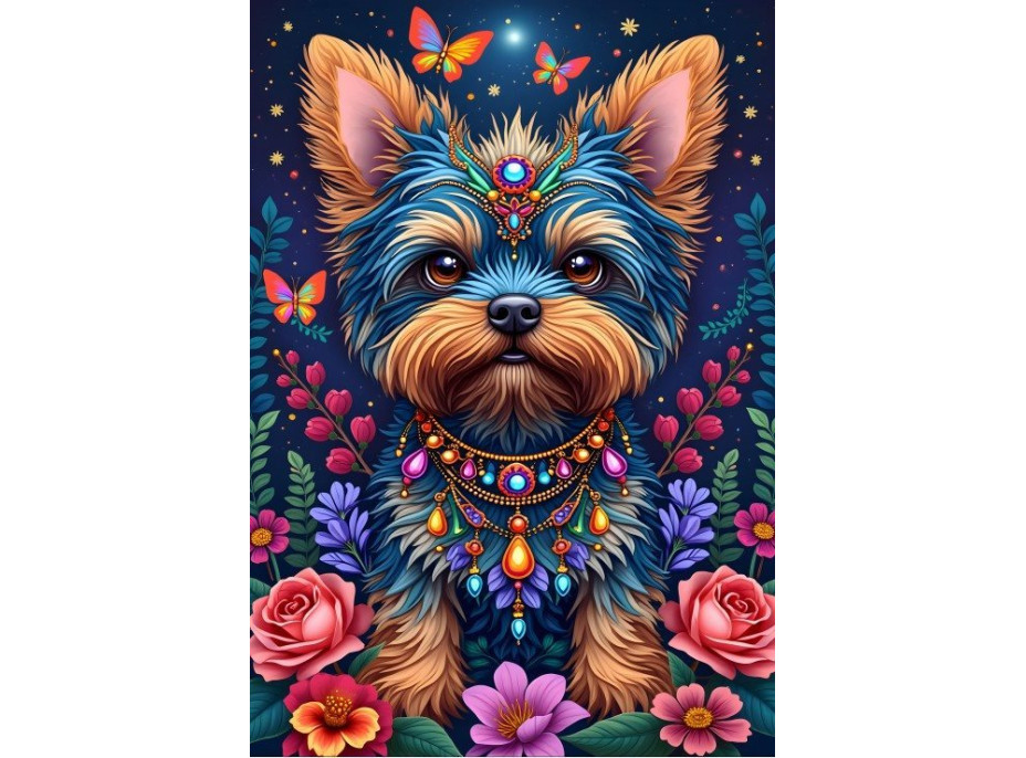 ALIPSON Puzzle Pejsek v říši květin 1000 dílků