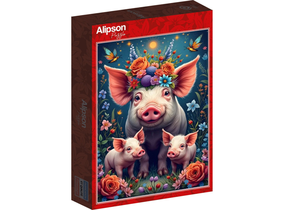 ALIPSON Puzzle Prasečí rodinka na procházce 1000 dílků
