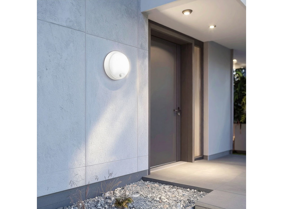 Solight LED venkovní osvětlení se senzorem, 3 CCT, 15/18/20W, 1800lm, 22cm, 2v1 - bílý a černý kryt