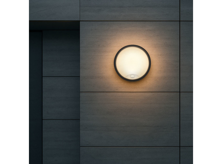 Solight LED venkovní osvětlení se senzorem, 3 CCT, 15/18/20W, 1800lm, 22cm, 2v1 - bílý a černý kryt