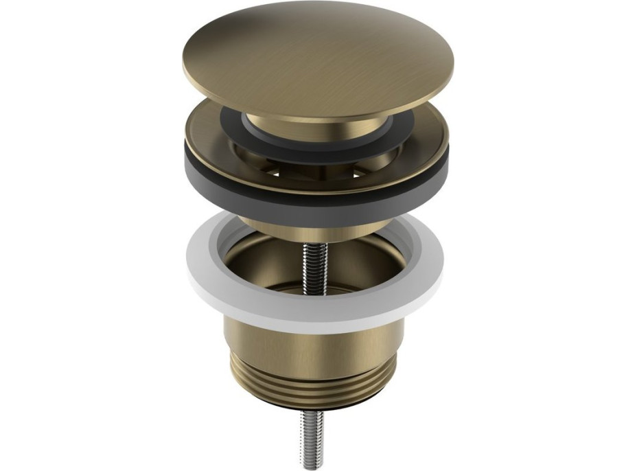 Sapho Umyvadlová výpust 5/4“, click-clack, velká zátka, 10-65mm, zlato mat CV1002G