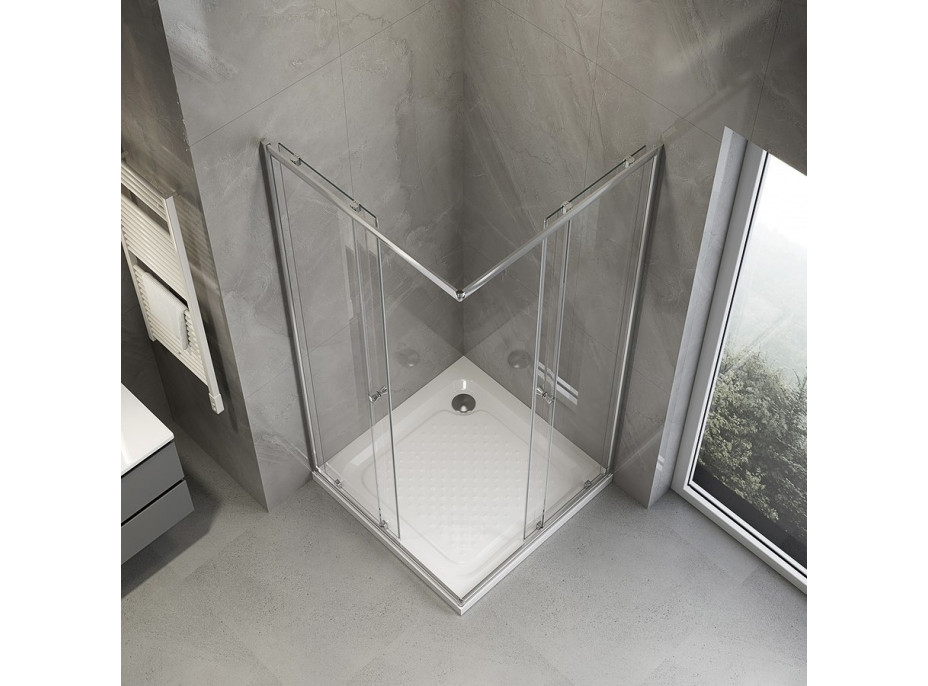 Aqualine AGGA čtvercová sprchová zástěna 700x700mm, čiré sklo HLF707Y