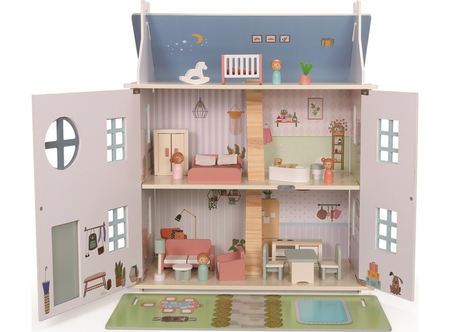 2Kids Toys Domeček s panenkami šedý