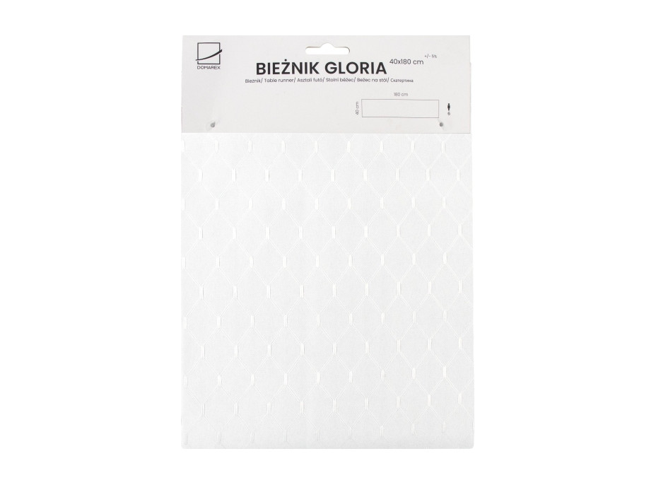 Běhoun na stůl GLORIA 40x180 cm - bílý