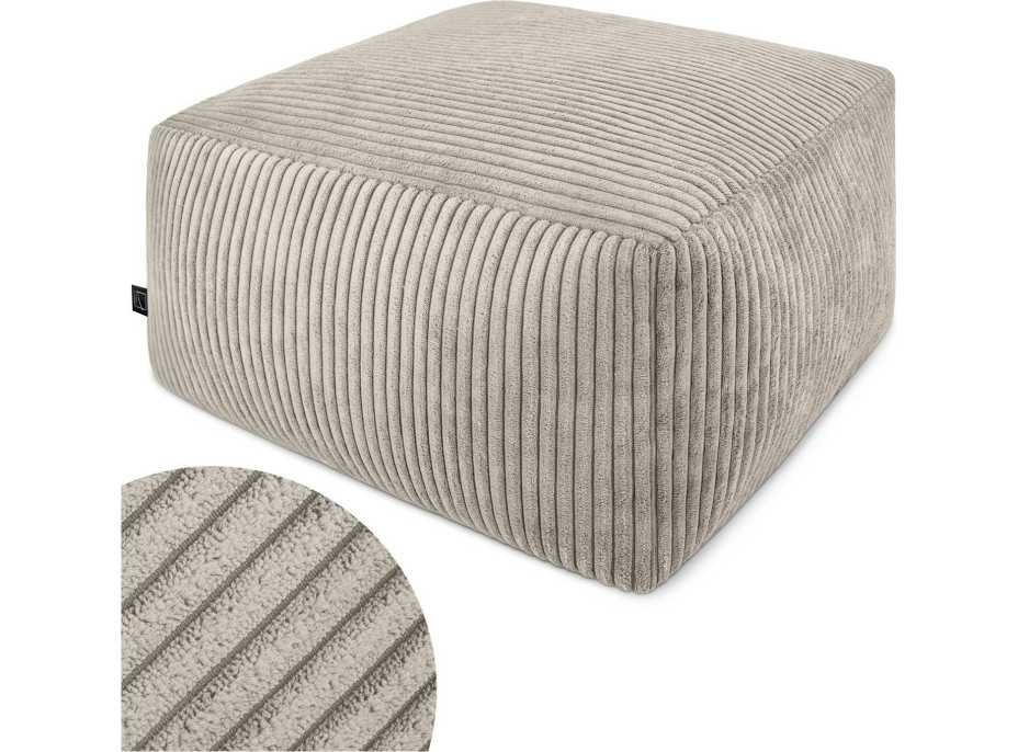 Taburet CHILL SPOT Velvet Stripes 45x45x25 cm - Taupe