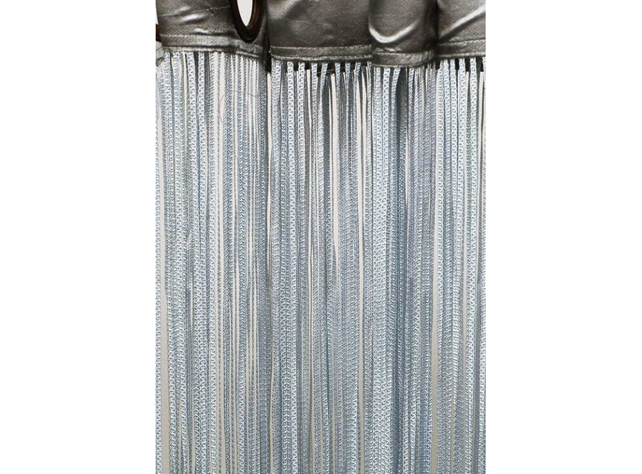 Šňůrkový závěs TAGLIATELLE 140x250 cm - stříbrný