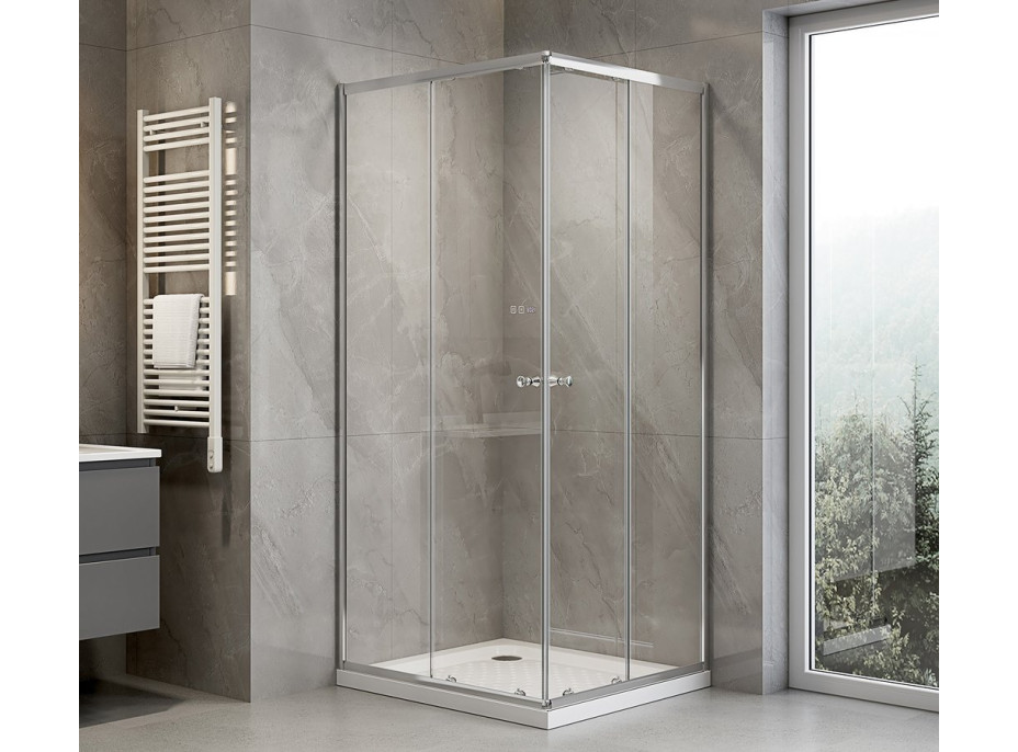Aqualine AGGA obdélníková sprchová zástěna 800x700mm, čiré sklo HLF708Y