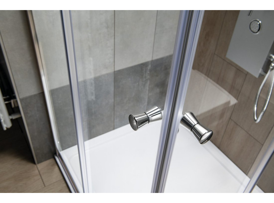 Aqualine AGGA obdélníková sprchová zástěna 800x700mm, čiré sklo HLF708Y