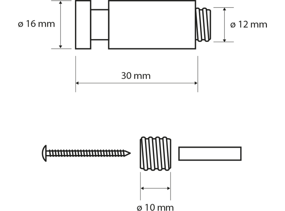 Sapho X-ROUND COPPER háček 30mm, měď mat XR212PG